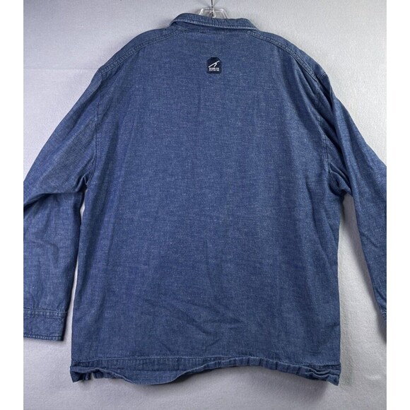 Vintage Karl Kani Denim Shirt Men's X-Large Relaxed Fit Blue Snap Closure - Picture 14 of 15